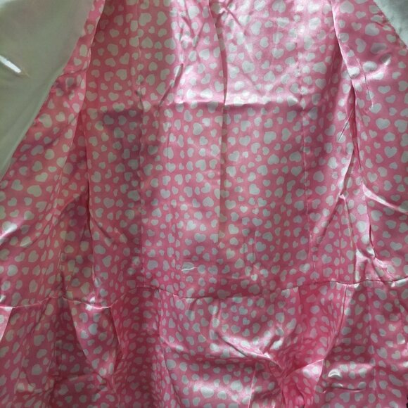 NWOT Aziz White Double-Breasted Belted Trench Coat With Ruffle Accents Medium - Picture 10 of 11